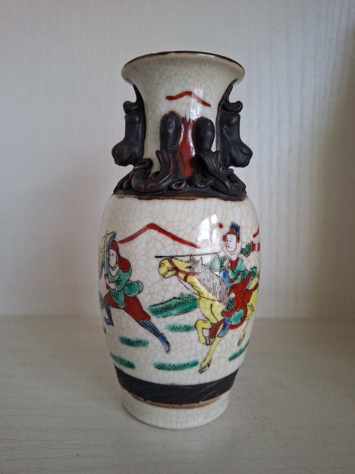Nanking vaas/afbeeldingen van krijgers/porselein, Ophalen of Verzenden