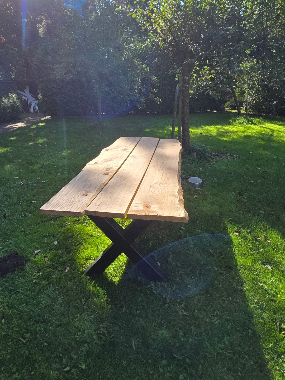 massief eiken tafel. 37mm x 2.40m, Ophalen, Rechthoekig, Hout