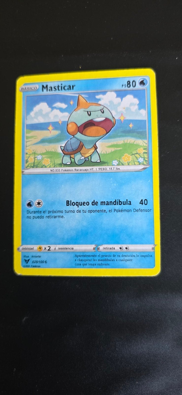 Masticar Pokémon kaart (Spaans), Ophalen of Verzenden, Zo goed als nieuw, Losse kaart