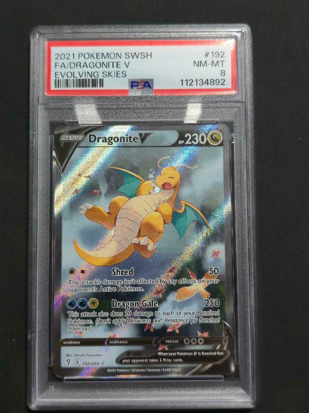 Dragonite V #192 PSA 8 Pokémon Kaart - Perfecte Staat, Ophalen of Verzenden