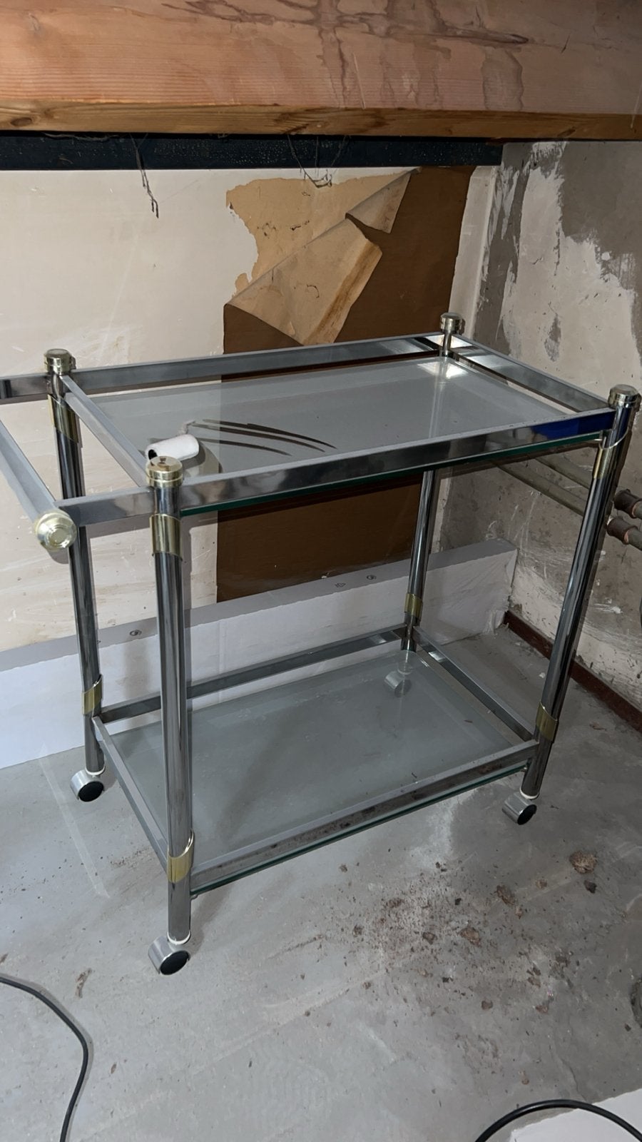 Trolley, serveer kar, Drank kar,Art Deco, Mid Century Modern, Ophalen, Minder dan 55 cm, Rond, 60 cm of meer