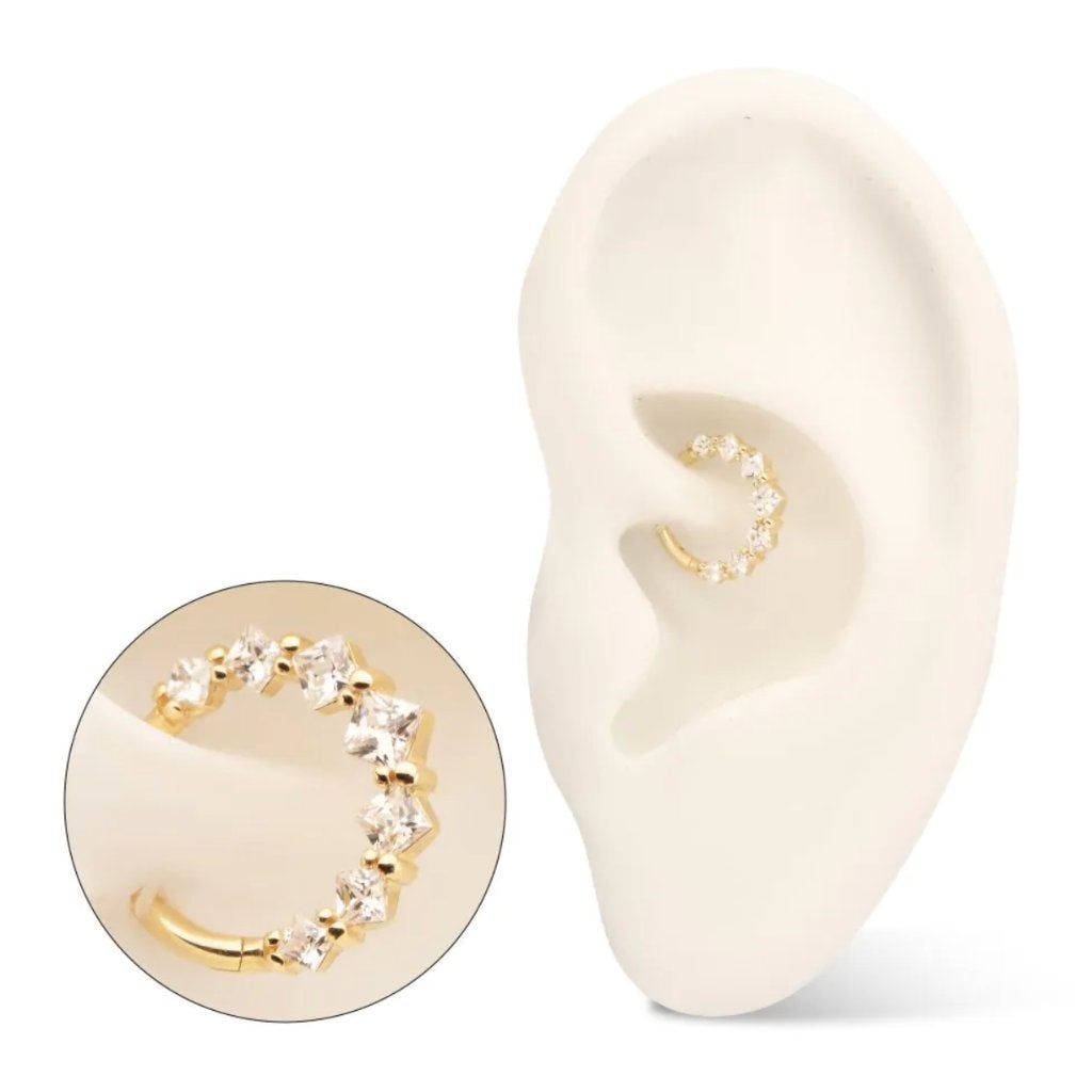 14 Karaats Gouden clickring voor Daith of Septum, Sieraden, Tassen en Uiterlijk, Piercings, Ophalen of Verzenden, Nieuw, Goud
