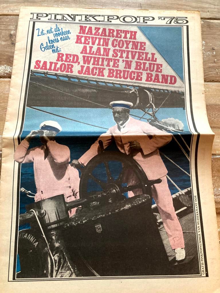 Pinkpop spec 1975 RED WHITE & BLUE Harry Muskee JACK BRUCE, Ophalen of Verzenden, Zo goed als nieuw, Muziek, Film of Tv