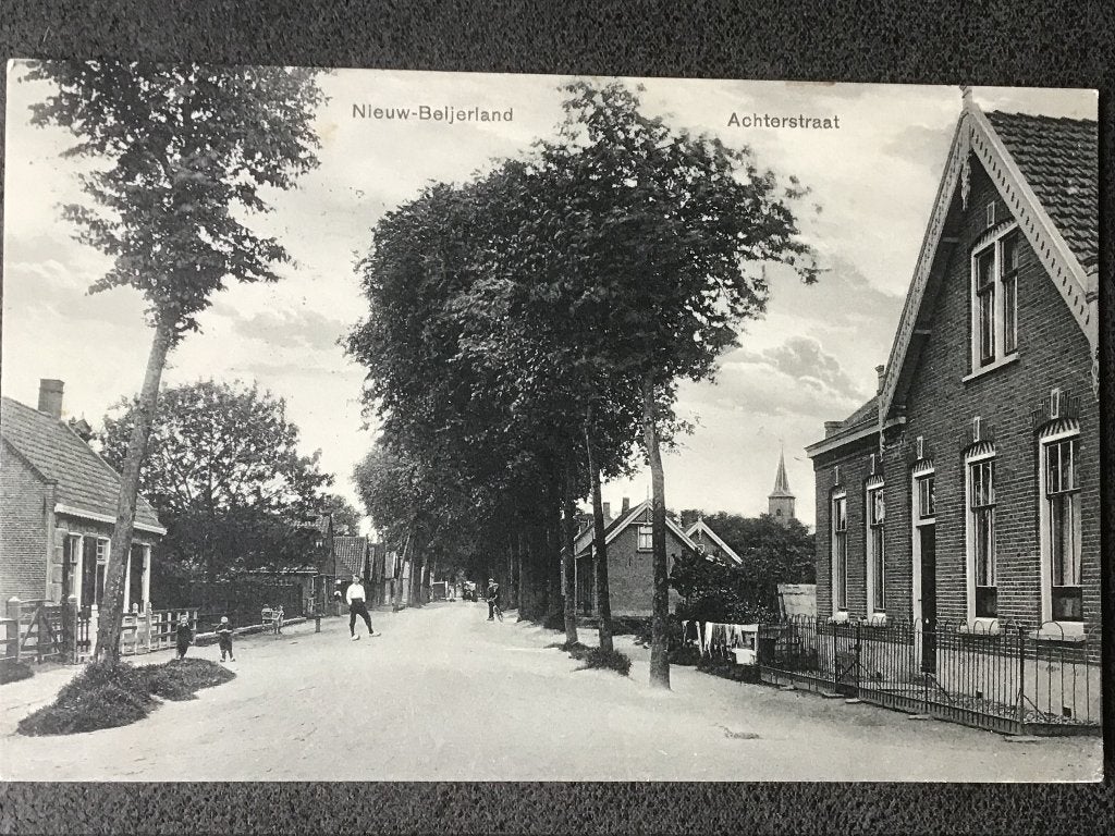 Oude Ansichtkaart Nieuw-Beijerland Achterstraat 1926, Ophalen of Verzenden, 1920 tot 1940, Gelopen, Zuid-Holland