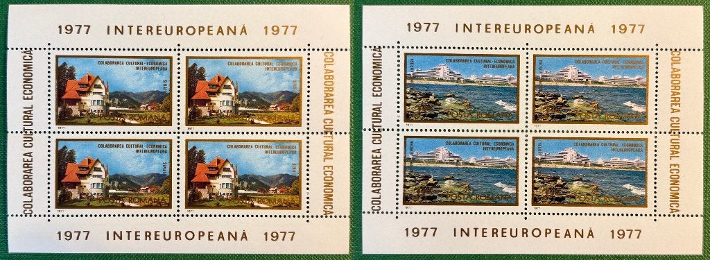 1977 ROEMENIË set blokjes INTEREUROPA Mi 141/142 postfris, Verzenden, Overige landen, Postfris
