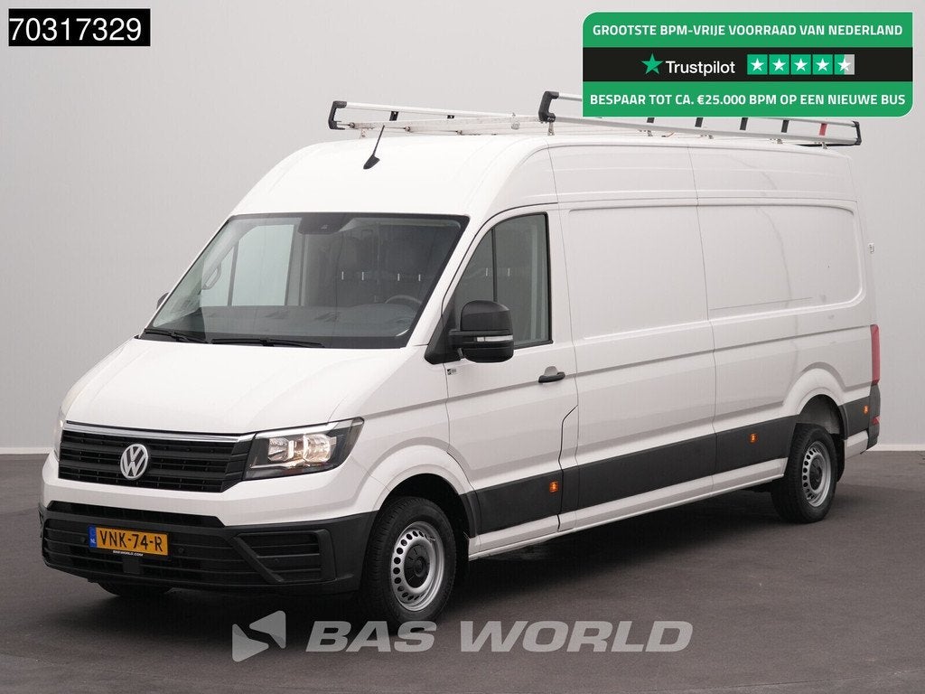 Volkswagen Crafter 140pk Automaat L4H3 Trekhaak ACC Airco Cr, Auto's, Bestelauto's, Automaat, Stof, Gebruikt, Euro 6