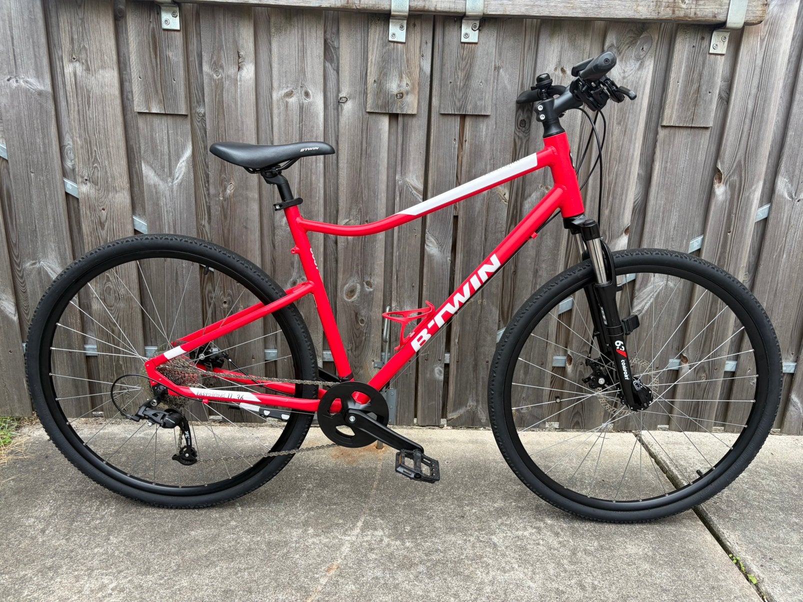 Btwin riverside 500 hybridefiets 28 inch, Fully, Zo goed als nieuw, Schijfrem, 53 tot 57 cm