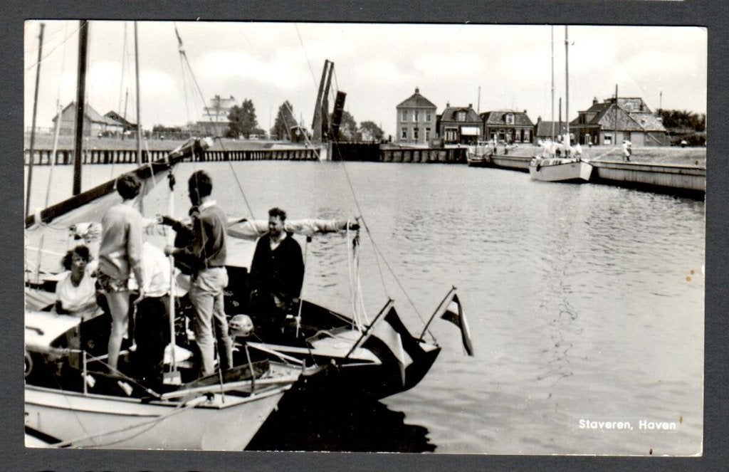 Oude ansicht - Staveren - Haven - 1974 - Frl., Ophalen of Verzenden, 1960 tot 1980, Gelopen, Friesland