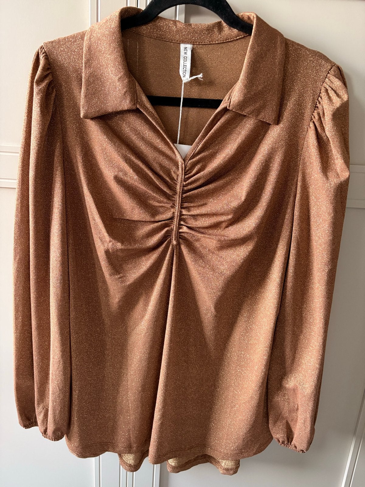 Nieuw Goudbruin One Size Stretch Glitter Top, Maat 38/40 (M), Nieuw, Ophalen of Verzenden, Lange mouw
