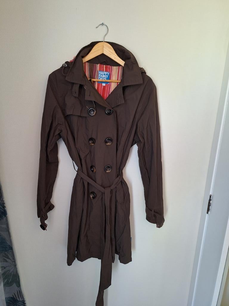 Happy Rainy Days Trenchcoat Bruin Taupe Maat M, Bruin, Maat 42/44 (L), Happy Rainy Days, Ophalen of Verzenden