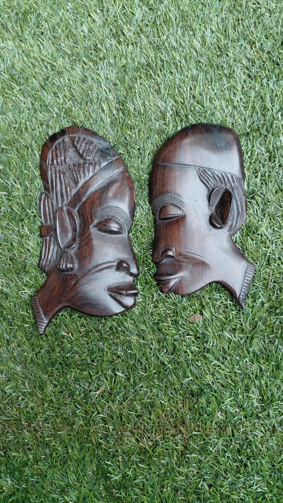 houten stel schilderij, Hout, Schilderij, Bruin, Afrika