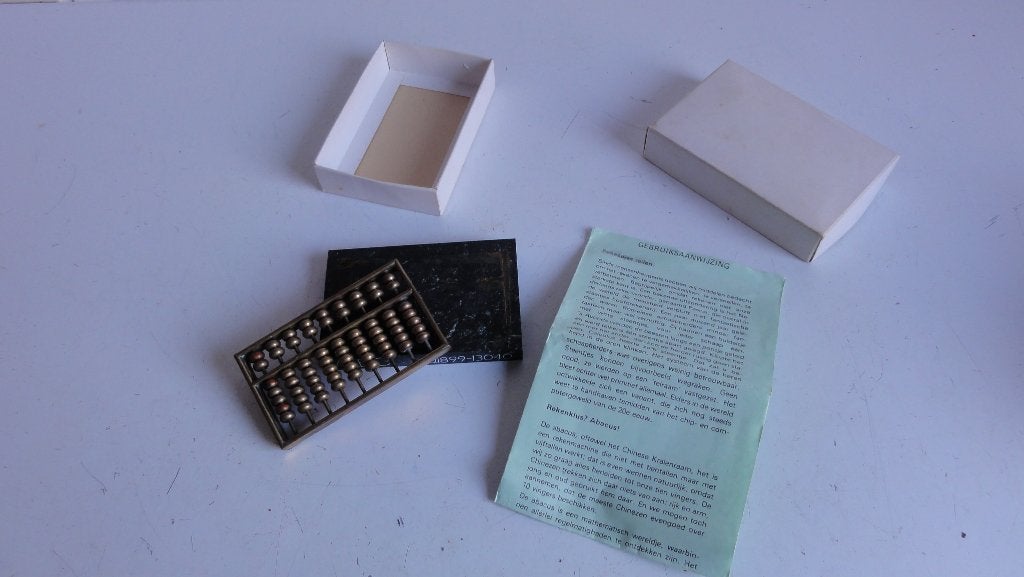 Chinees telraam Abacus koper mini met manual, Ophalen of Verzenden