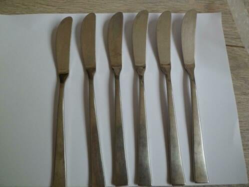 6 x Silverplate vismessen, merk Hepp Pforzheim 18-8-90, Ophalen of Verzenden, Zo goed als nieuw, Overige materialen