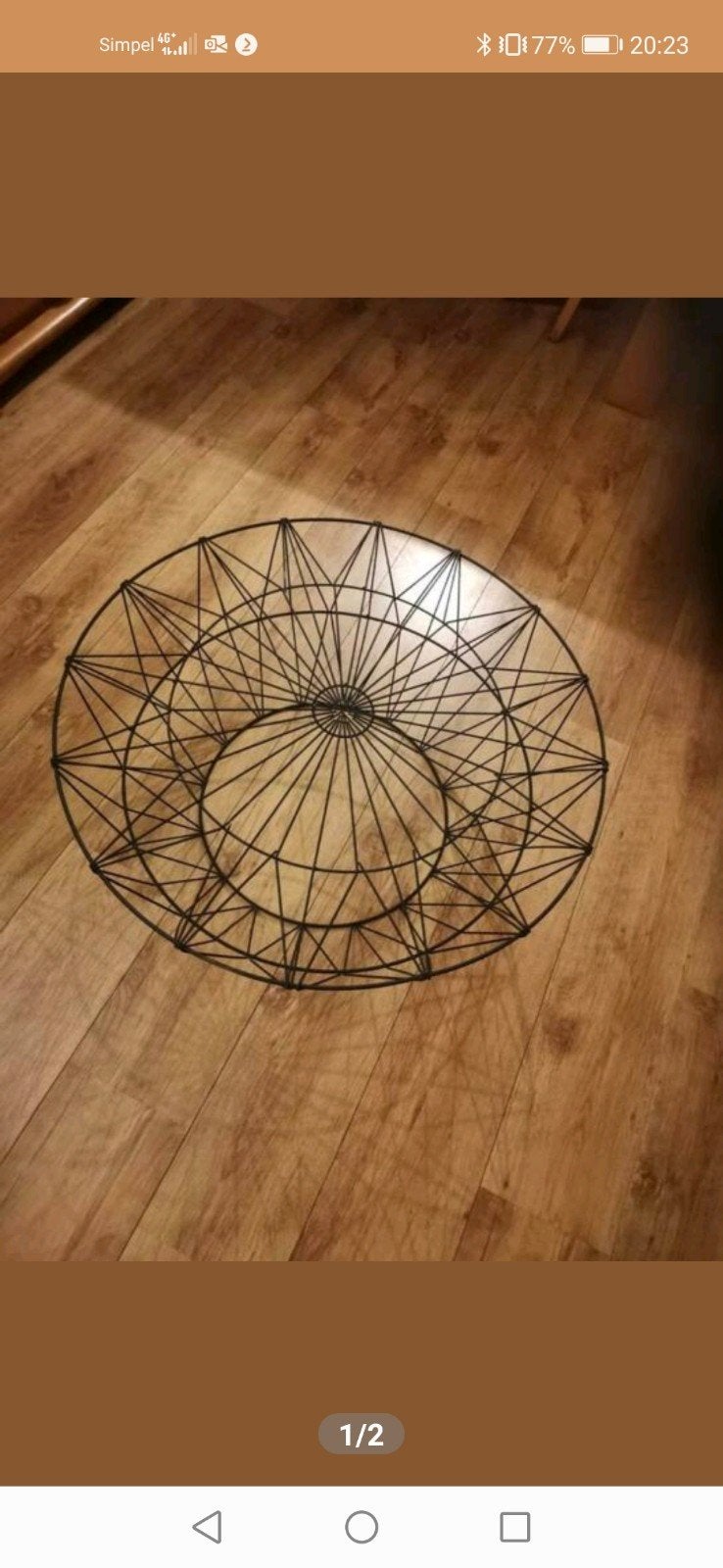 Decoratieve metalen schaal/mand tafel, Ophalen of Verzenden, Gebruikt, Zwart, Metaal