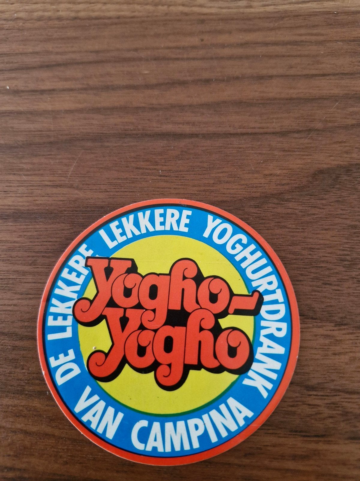 11935 Vintage Campina Yogho Yogho sticker, Ophalen of Verzenden, Zo goed als nieuw, Merk