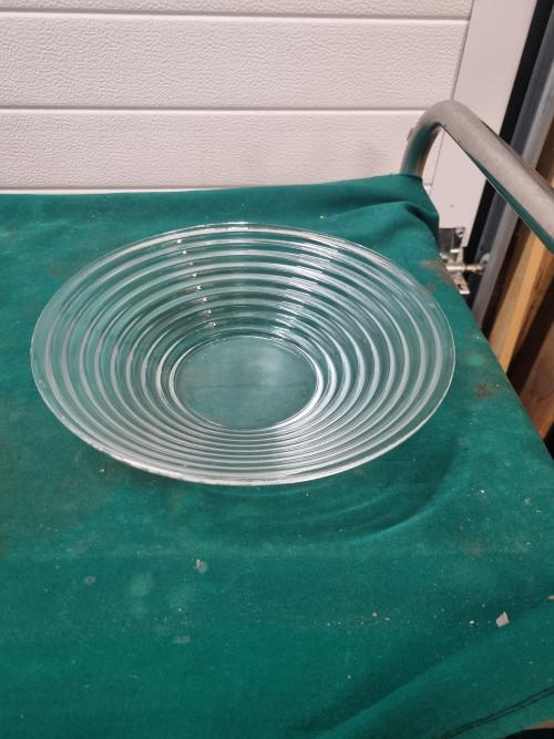 schaal geribbeld van glas, Ophalen of Verzenden, 'T Olde Gre-j, Info@toldegrej.nl, Endepoelstraat 20f Didam