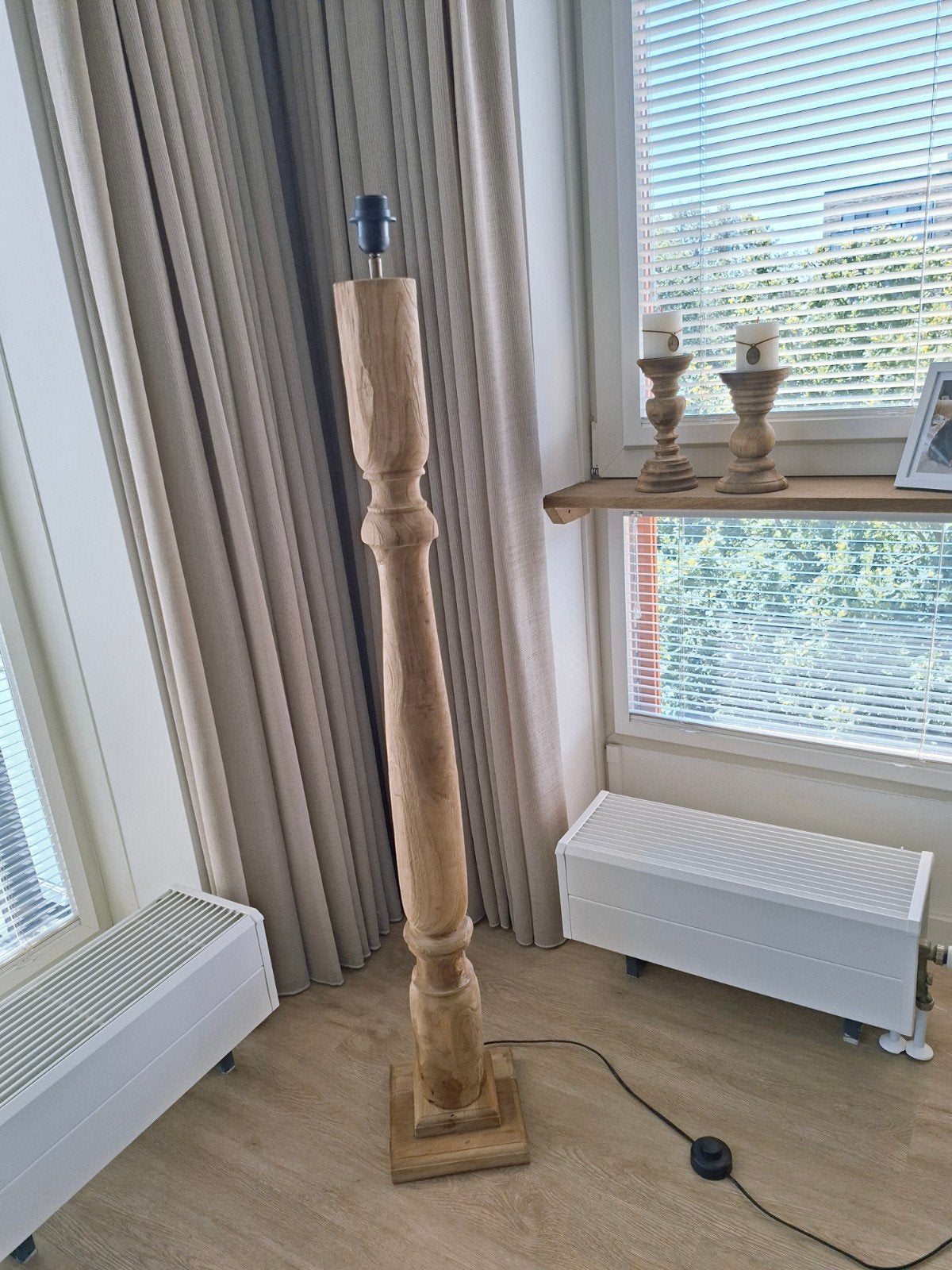 Grote,zware Balusterlamp vloerlamp,lamp,Boho Ibiza style, Huis en Inrichting, Lampen | Vloerlampen, Ophalen, Zo goed als nieuw
