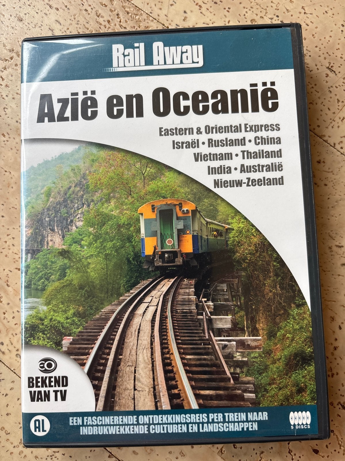 Rail Away: Azië en Oceanië - 5 DVD Boxset, Alle leeftijden, Zo goed als nieuw, Reizen, Inclusief doosje