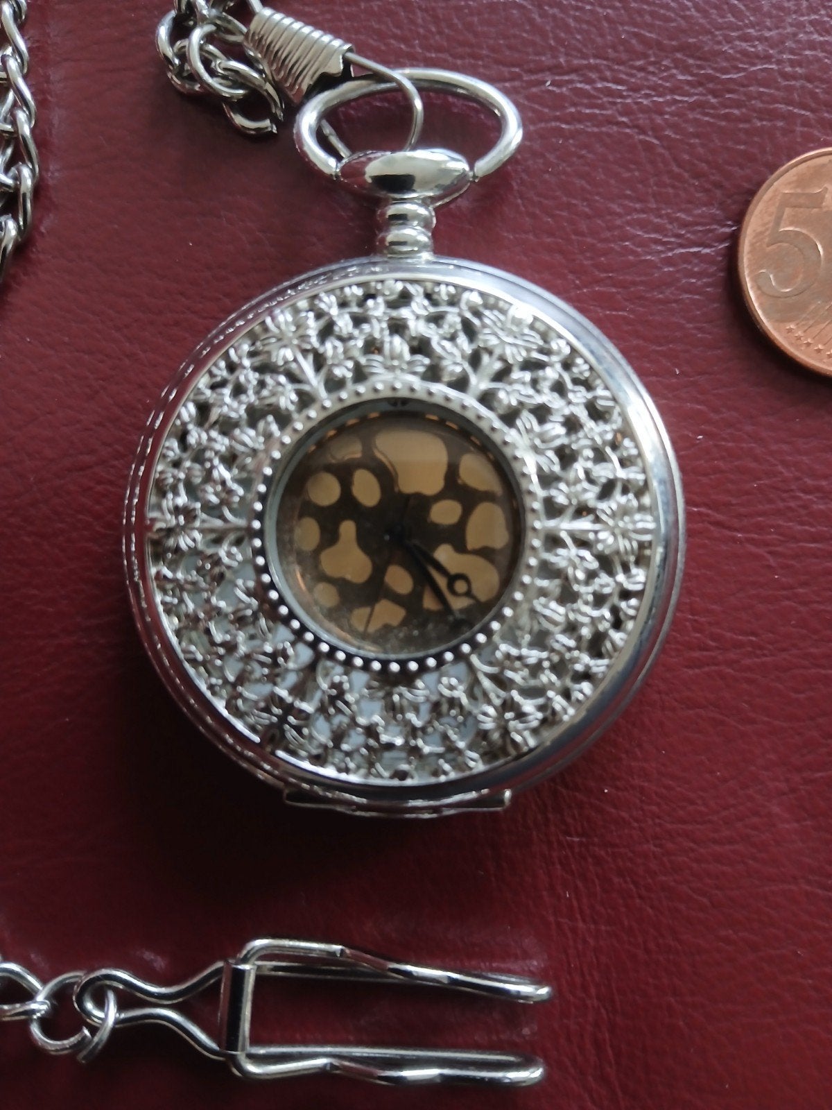 Harley Davidson Zakhorloge met ketting - Zilverkleurig, Gebr, Sieraden, Tassen en Uiterlijk, Ophalen of Verzenden