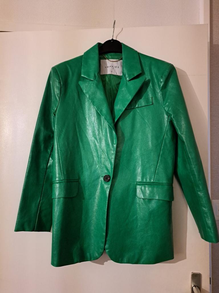 Groen leren jasje Loavies, Ophalen of Verzenden, Jasje, Maat 36 (S), Groen