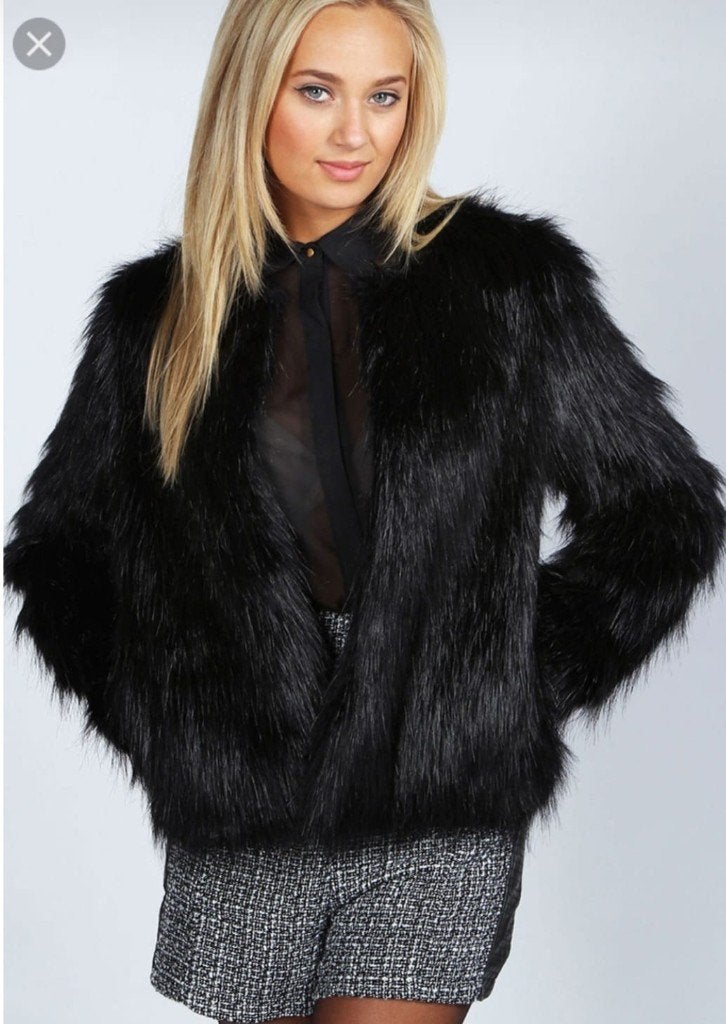 Zwarte faux fur jas (nep bont), Kleding | Dames, Ophalen of Verzenden, Nieuw, Maat 38/40 (M), Zwart