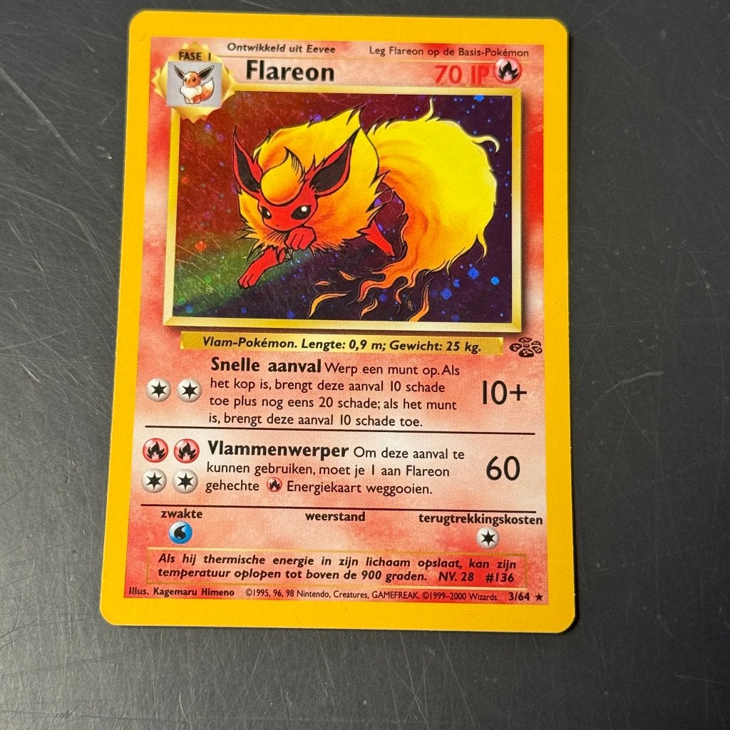 Pokémon Flareon 3/64 Jungle Set - Good, Ophalen of Verzenden, Zo goed als nieuw, Losse kaart