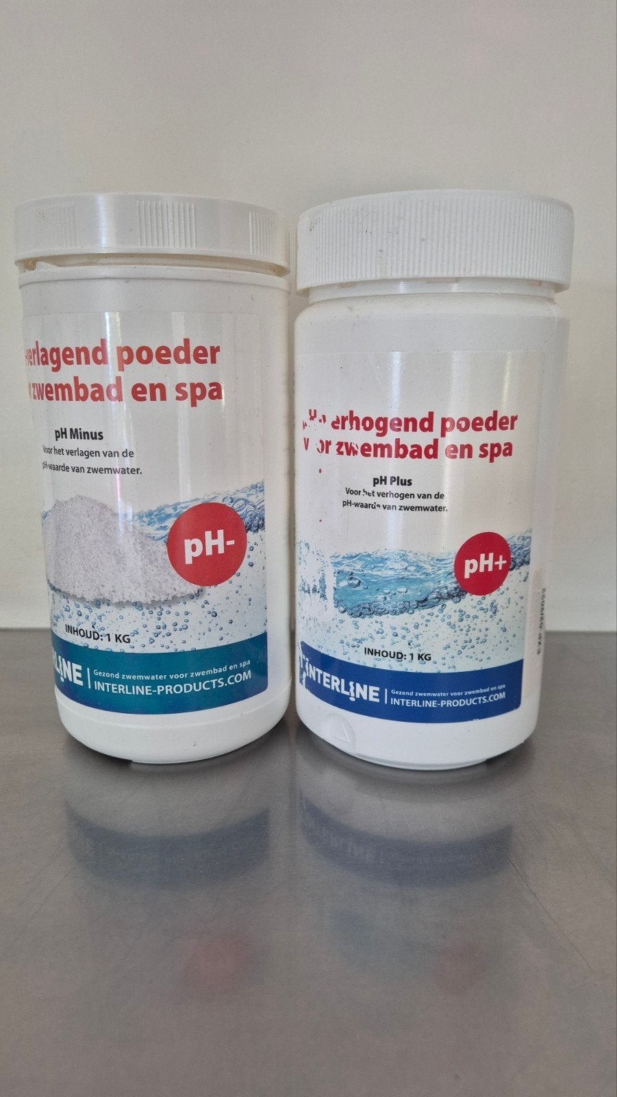 NIEUW! INTERLINE PH MINUS POT 1 KG POEDER EN PH PLUS GEOPEND, Ophalen of Verzenden, Nieuw, Reinigingsmiddel