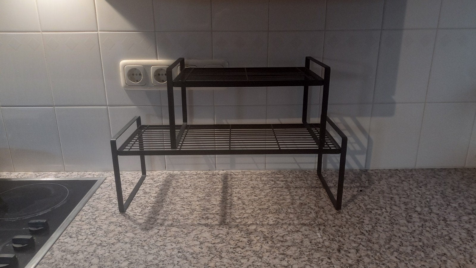 Zwart metalen kruidenrek / opbergrek voor keuken, Ophalen of Verzenden, Zwart, Metaal, Overige merken
