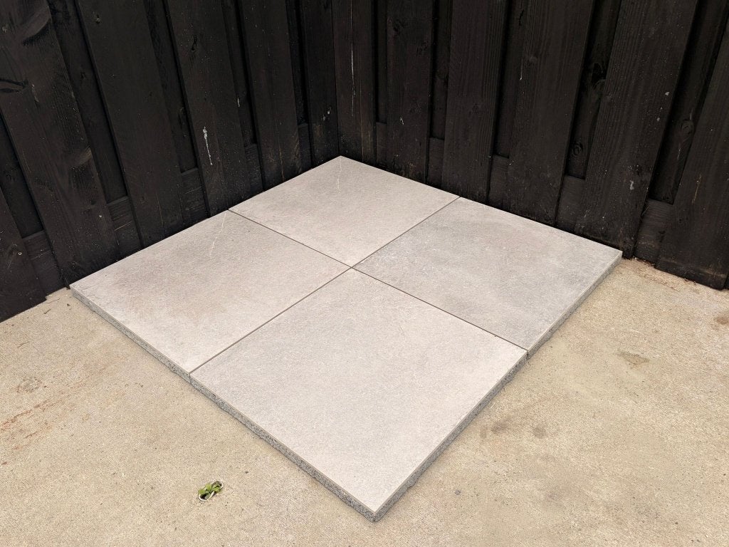 NIEUWE KERMISCHE TEGELS!! Roccia Grey 60x60x4 19,44M2, Tuin en Terras, Ophalen, Keramiek, Nieuw, 10 m² of meer