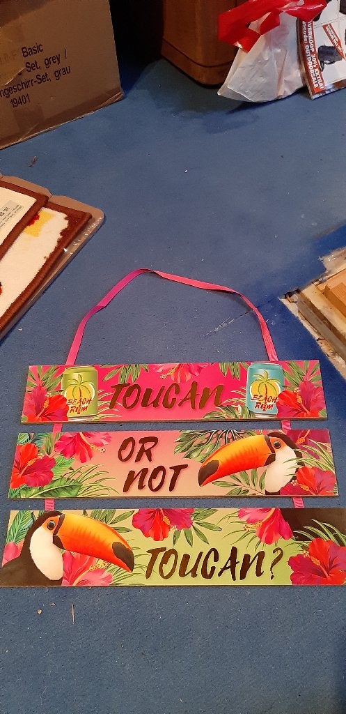 Nieuw houten wandbord Beach rum Toucan, Huis en Inrichting, Hout, Nieuw, Ophalen of Verzenden, Wandbord of Wandpaneel