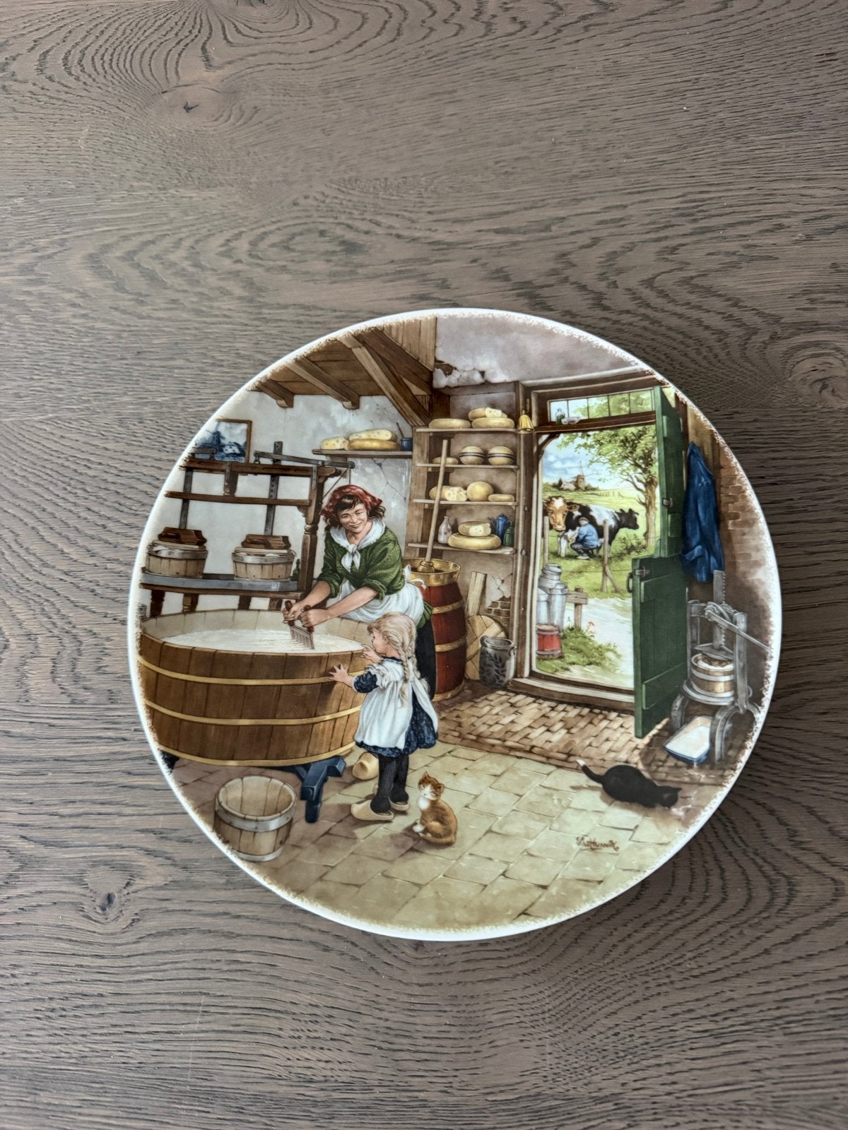 wandbord: Hollandse Kaasmakerij 1984 Jet ter Steege, Ophalen of Verzenden