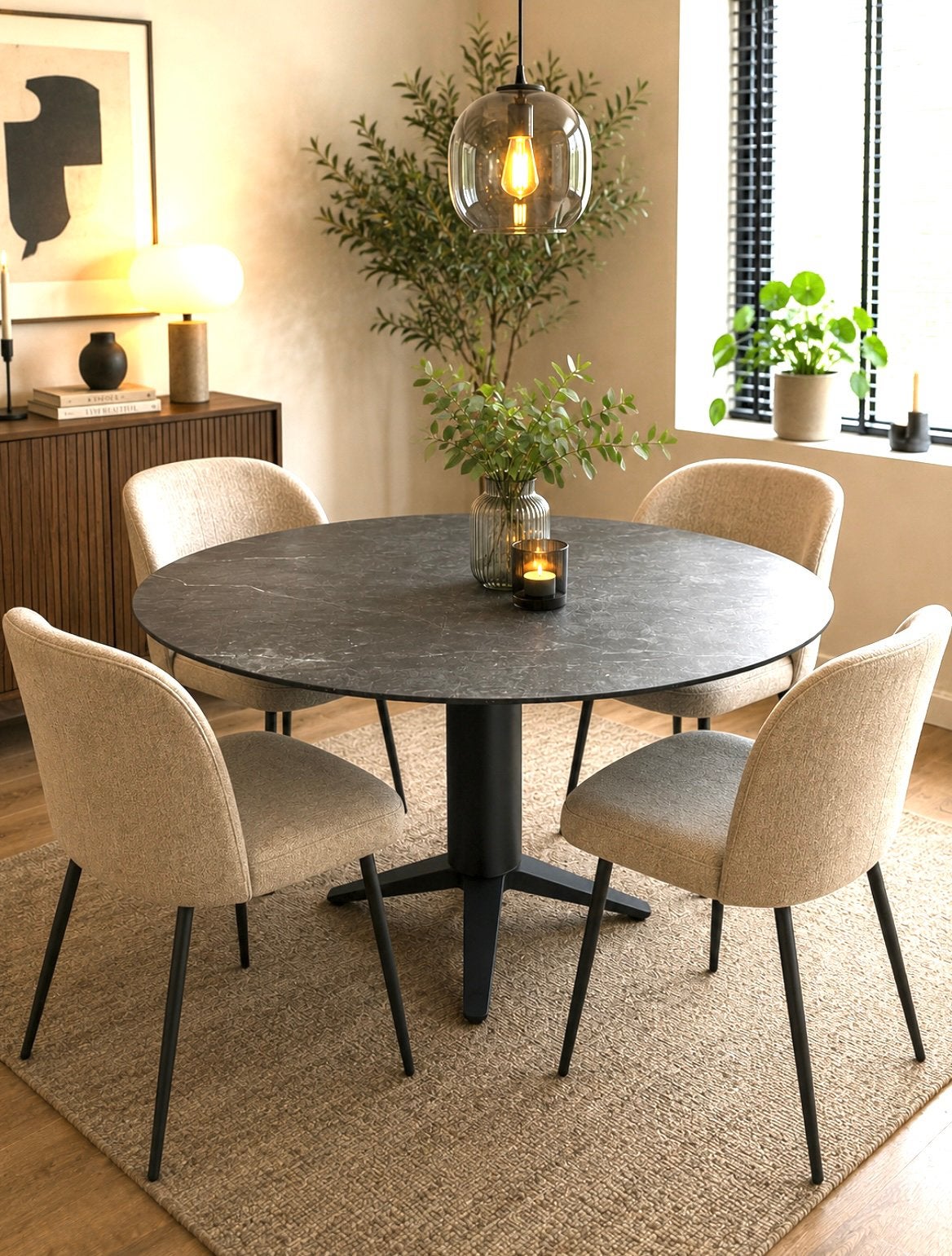 Bert plantagie Eettafel Garve, Ophalen, Zo goed als nieuw, Rond, 100 tot 150 cm