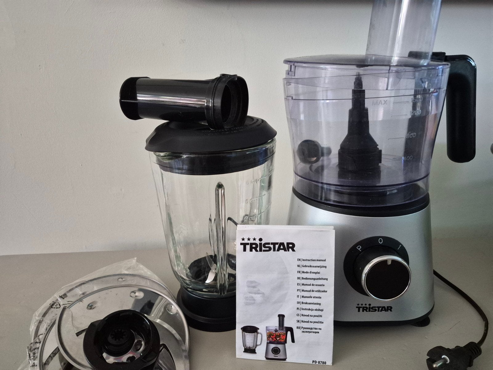 Tristar Foodprocessor Blender zgan, Witgoed en Apparatuur, 4 liter of meer, Ophalen of Verzenden, Zo goed als nieuw, 3 snelheden of meer