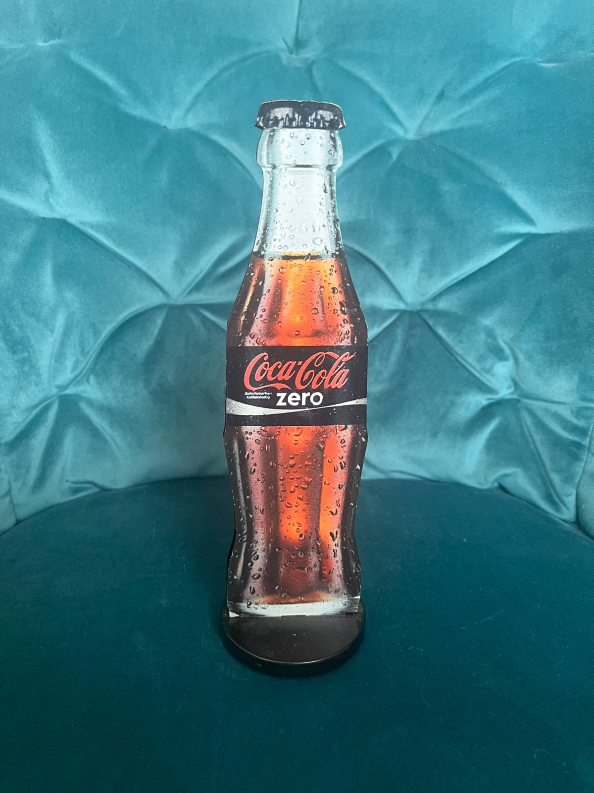 Vintage Coca-Cola fles-display (menukaarthouder), Verzamelen, Gebruiksvoorwerp, ?, Zo goed als nieuw, ?