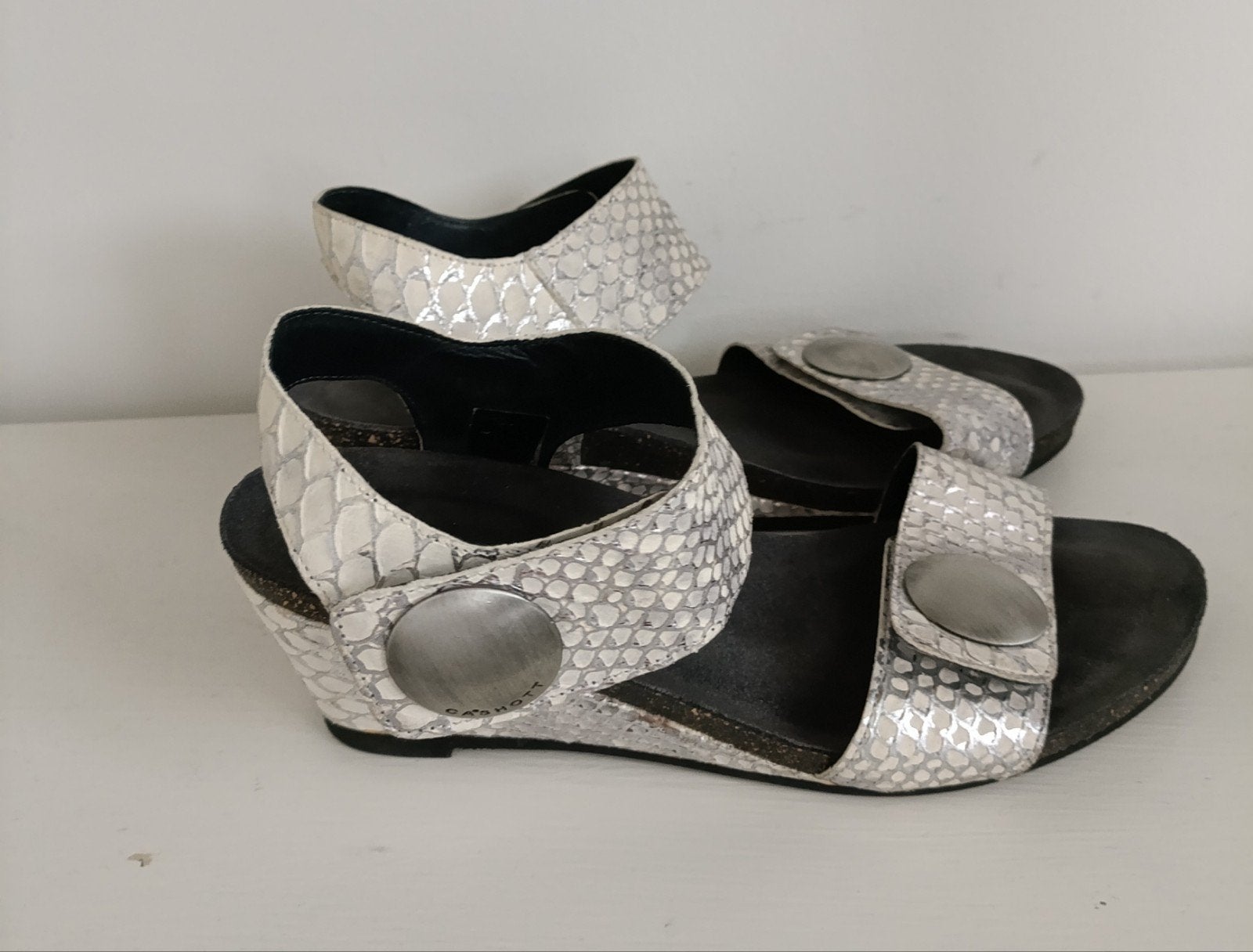 Prachtige zilver/witte Ca'shott Copenhagen sandalen maat 39, Wit, Zo goed als nieuw, Ca'shott, Sandalen of Muiltjes