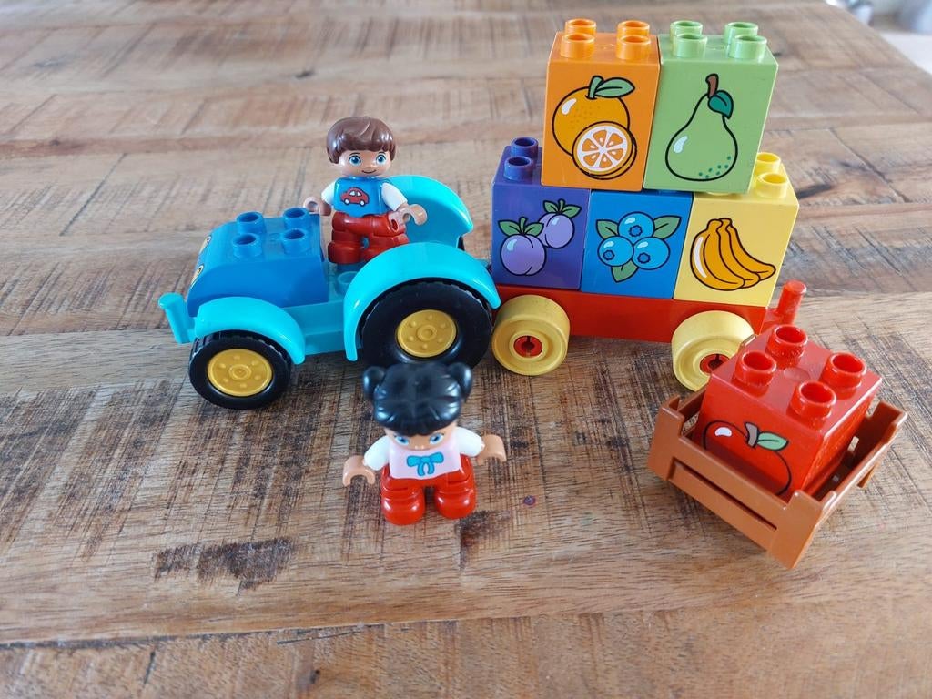 Lego Duplo Tractor met aanhanger en fruit (set 10615), Gebruikt, Overige thema's, Ophalen of Verzenden, Duplo