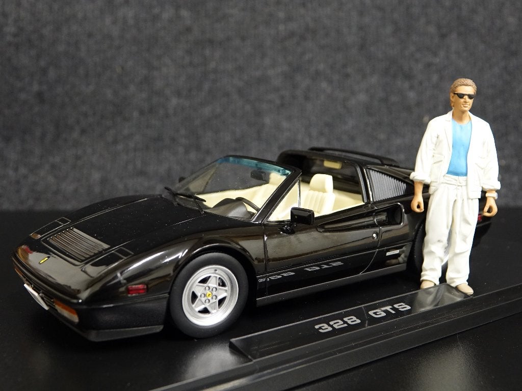 KK-Scale 1:18 Ferrari 328 GTS zwart Miami Vice en Crockett, Hobby en Vrije tijd, Overige merken, Auto, Onbekend, Nieuw