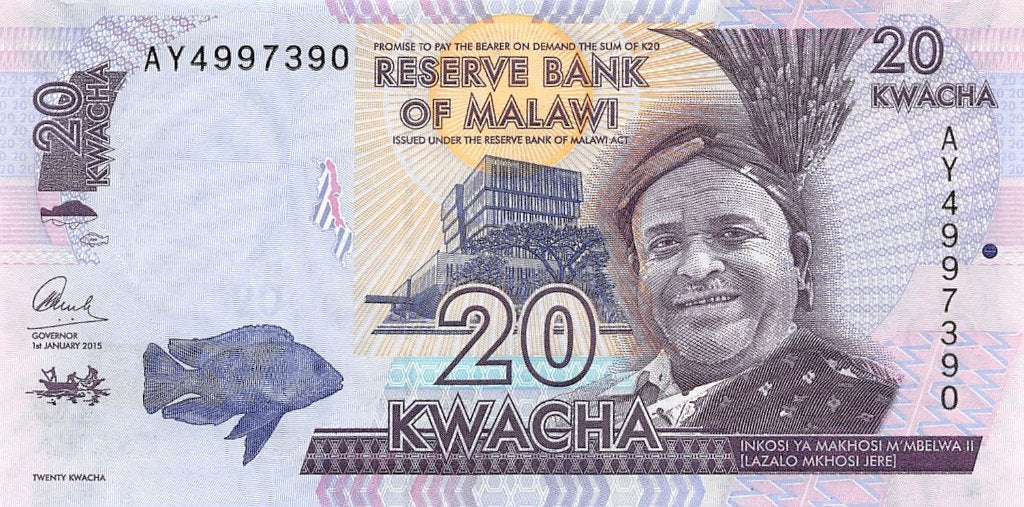 Malawi 20 Kwacha 2015 Unc pn 63b, Ophalen of Verzenden, Overige landen, Los biljet
