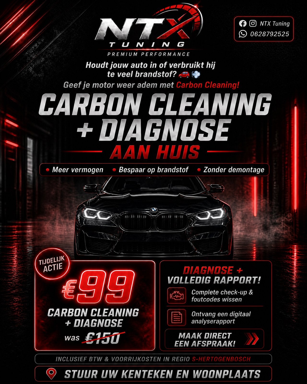 Professionele Carbon Cleaning + Uitgebreide Diagnose!, Ophalen