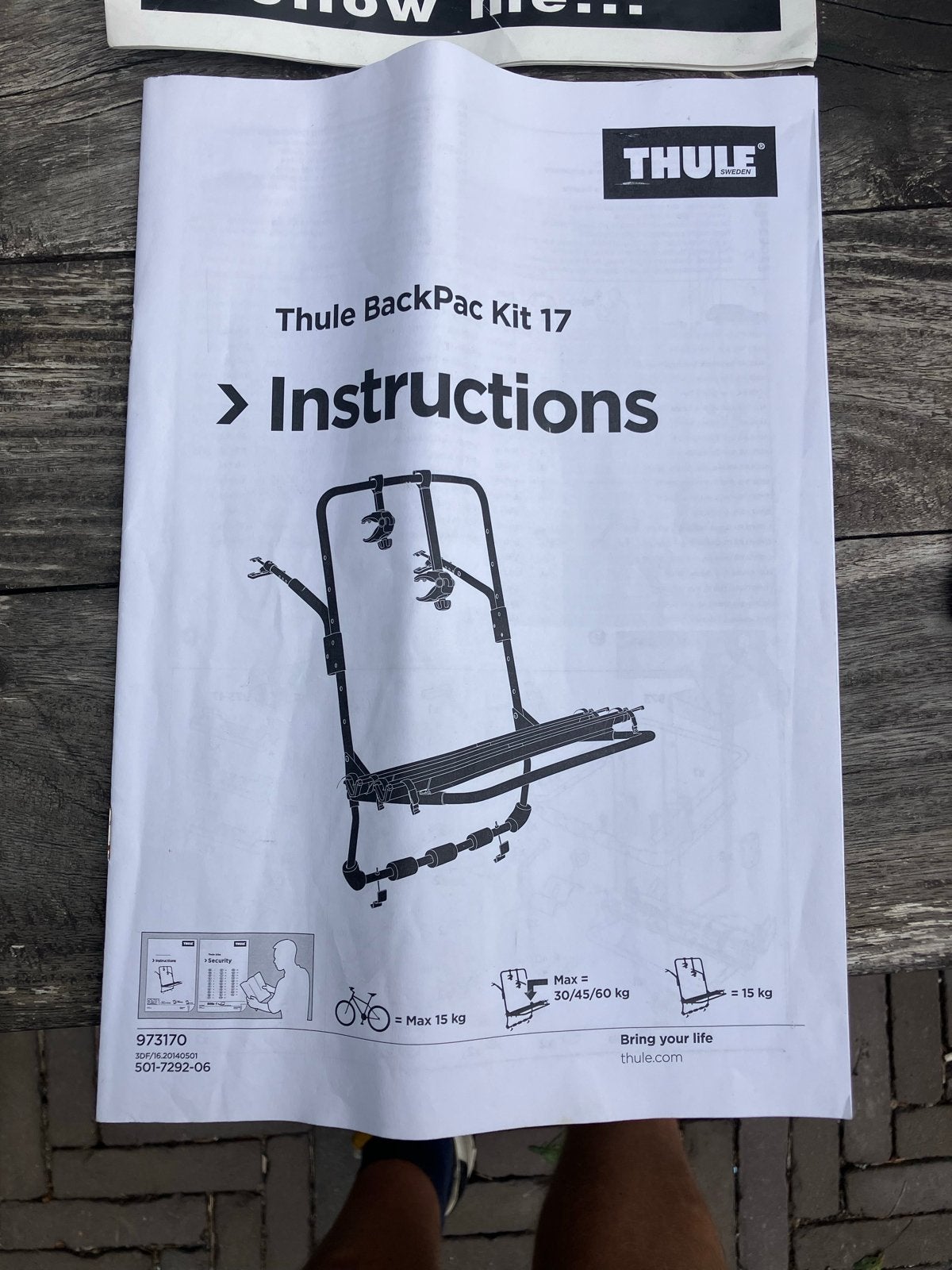 Thule BackPac 973 fietsendrager voor 2 fietsen (zonder trekh, Auto diversen, Fietsendragers, Gebruikt, Achterklepdrager, 2 fietsen