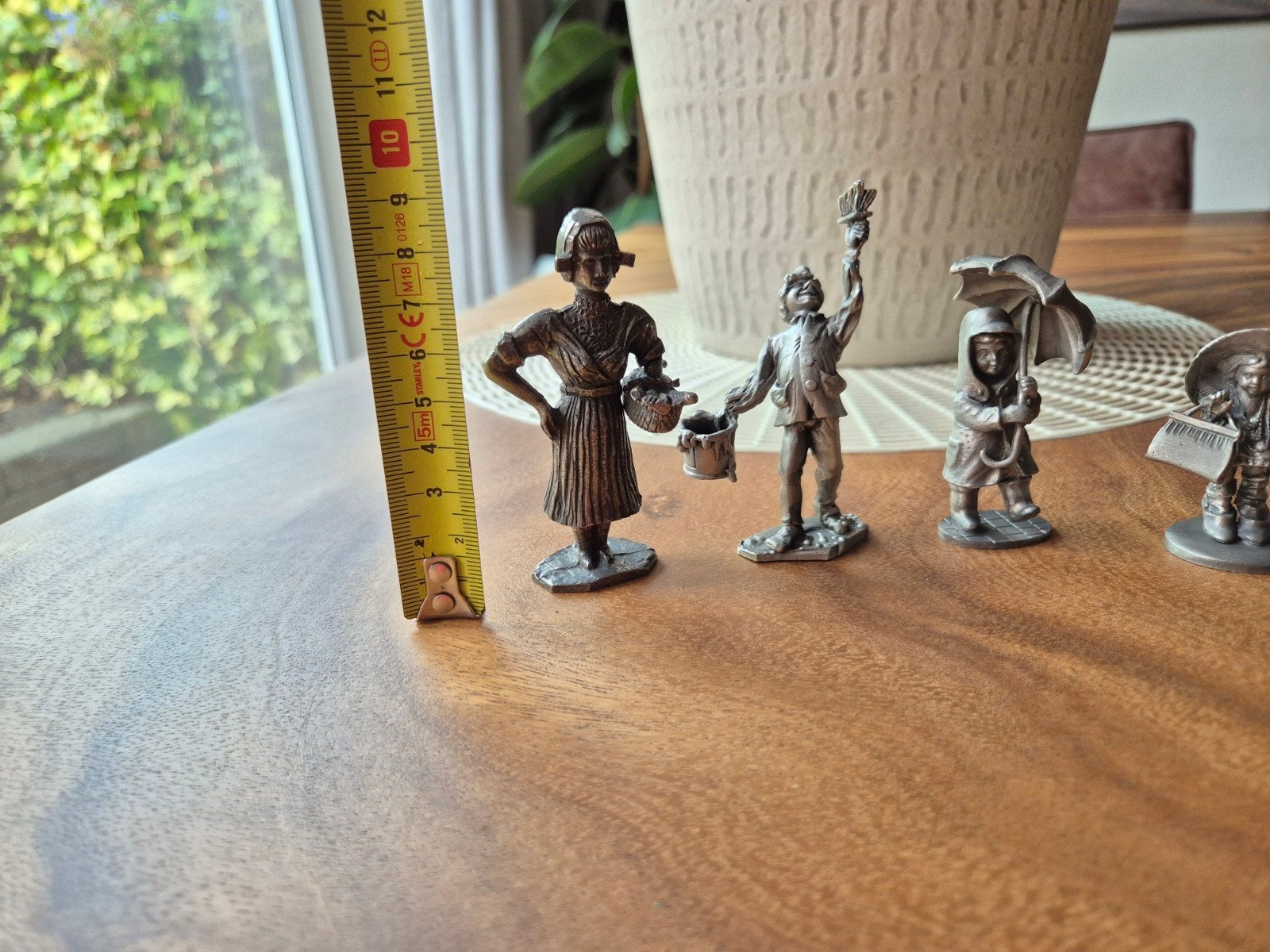 Set van 5 tinnen beeldjes en een koetsje, Verzamelen, Poppetjes en Figuurtjes, Ophalen of Verzenden, Gebruikt