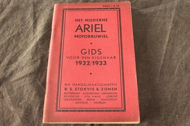 Ariel 1932 / 1933 motorrijwiel gids voor den eigenaar, Ophalen of Verzenden, Overige merken