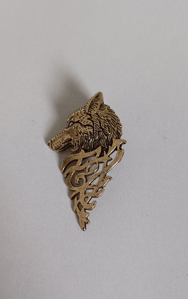 Wolfskop broche, Sieraden, Tassen en Uiterlijk, Broches, Overige materialen, 4 tot 7 cm, Overige kleuren, Nieuw