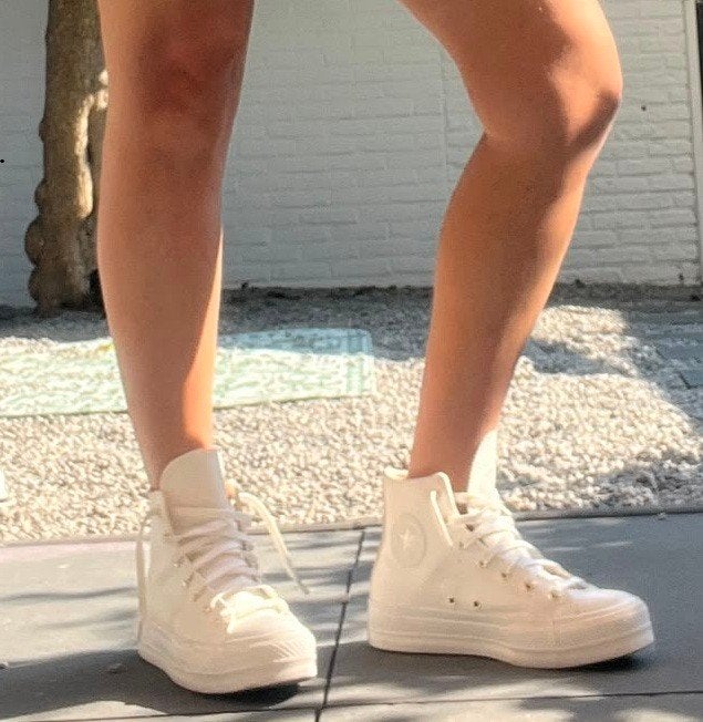 Converse All Star Platform Hi wit – maat 40 – zgan, Wit, Ophalen of Verzenden, Converse All Stars, Sneakers of Gympen