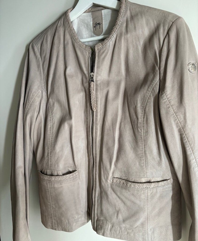 Gipsy by Mauritius biker jas / jack leer maat xxl, Gipsy, Verzenden, Beige, Maat 42/44 (L)