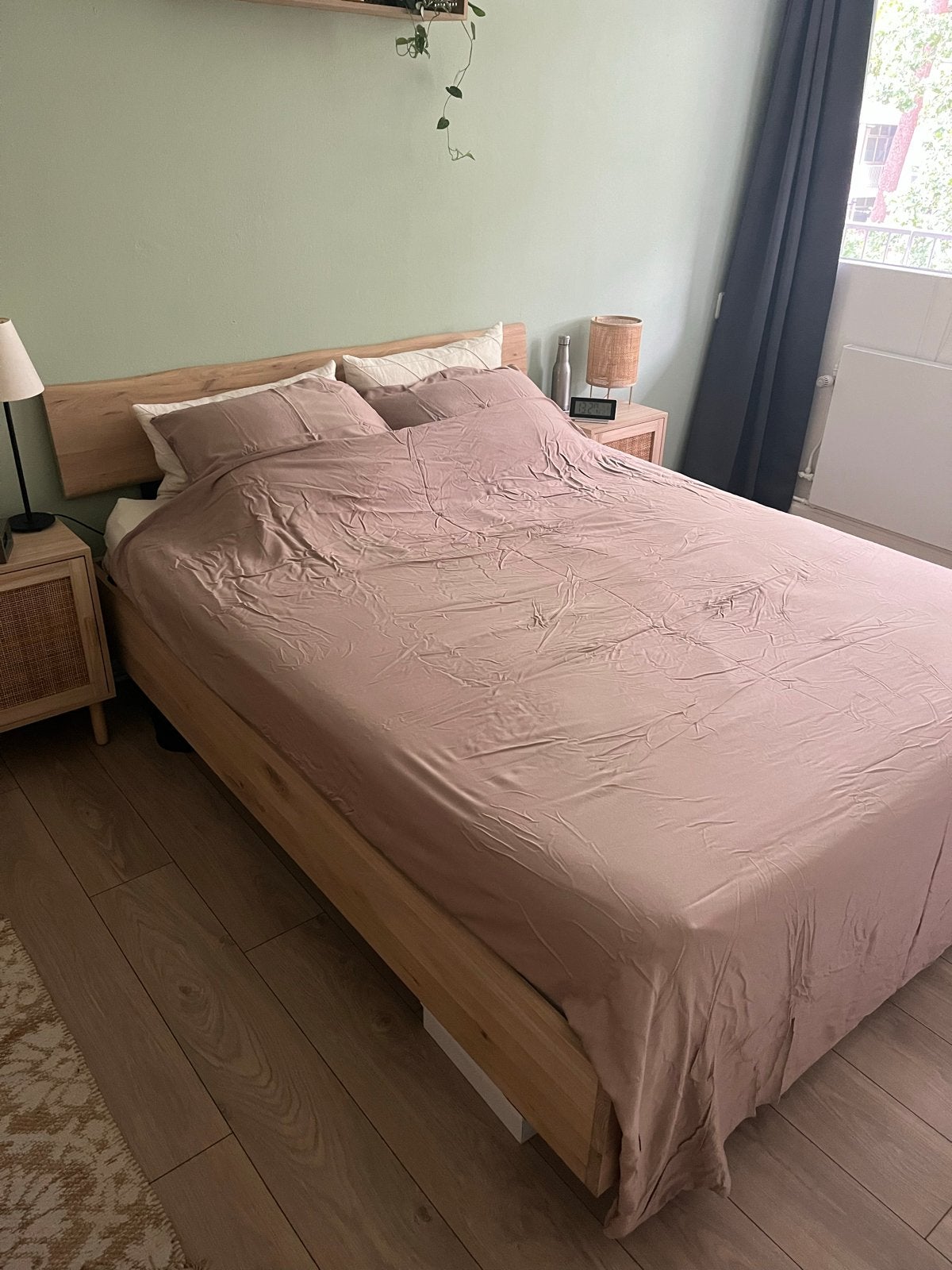 Cuddle Nature Bamboe Dekbedovertrek Beige 200x200/220, Huis en Inrichting, Inclusief kussenslopen, Gebruikt, Bamboe, Beige