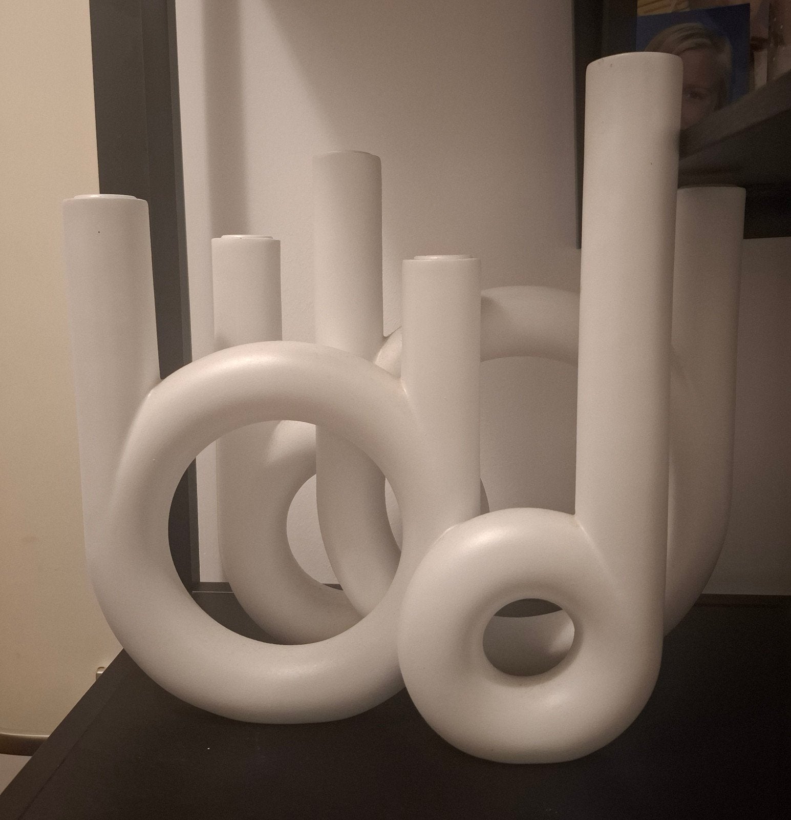 Witte kandelaar Rings voor 6 kaarsen van Present Time, 33 cm, Wit, Ophalen of Verzenden, Metaal