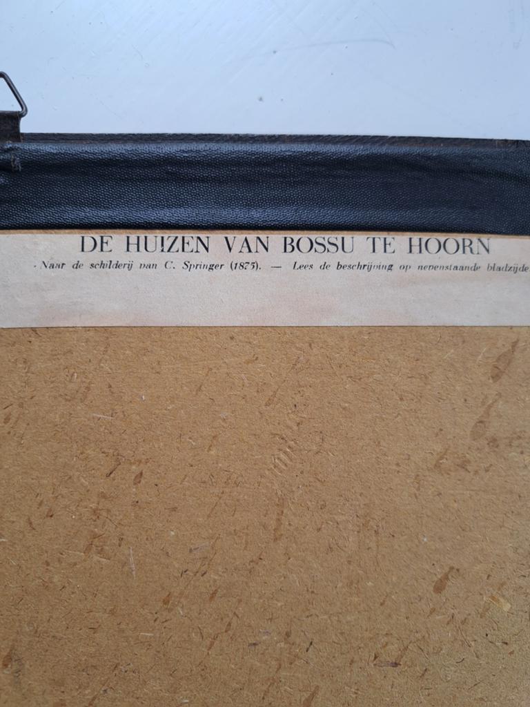 De Huizen van Bossu te Hoorn - Naar C. Springer (1877), Antiek en Kunst, Kunst | Schilderijen | Klassiek, Ophalen of Verzenden