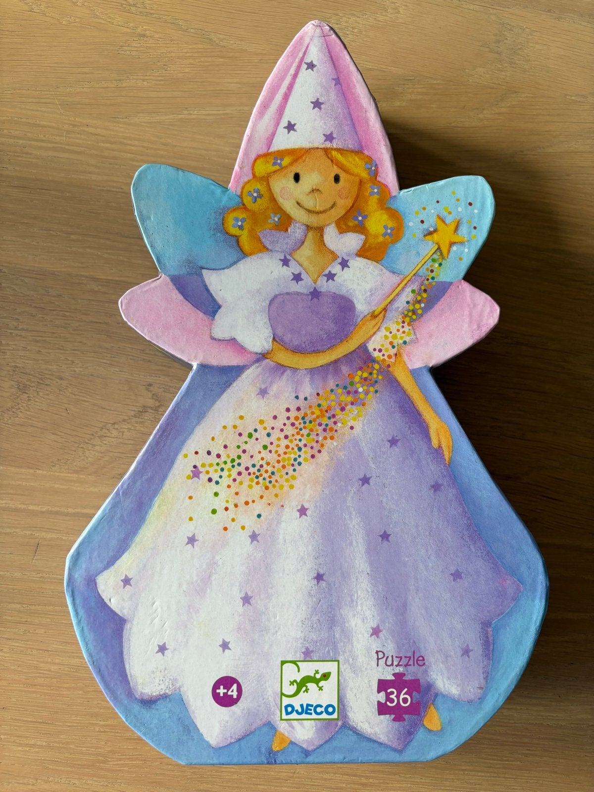 Djeco Fee en Eenhoorn Puzzel (36 stukjes), Ophalen of Verzenden, 10 tot 50 stukjes, Zo goed als nieuw, 4 tot 6 jaar