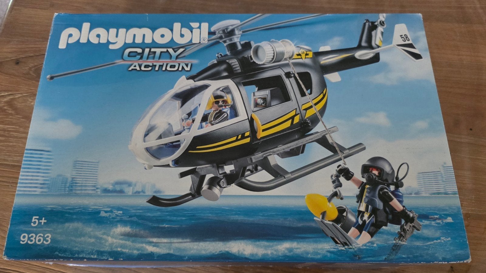 Playmobil City Action Politiehelikopter 9363, Ophalen of Verzenden, Zo goed als nieuw, Complete set